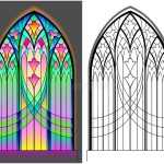 Colorful And Black And White Image Of Gothic Stained Glass Window With In Stained Glass Windows Worksheet