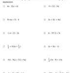 Combining Like Terms And Distributive Property Worksheets With Answer Key Regarding Combining Like Terms Practice Worksheet