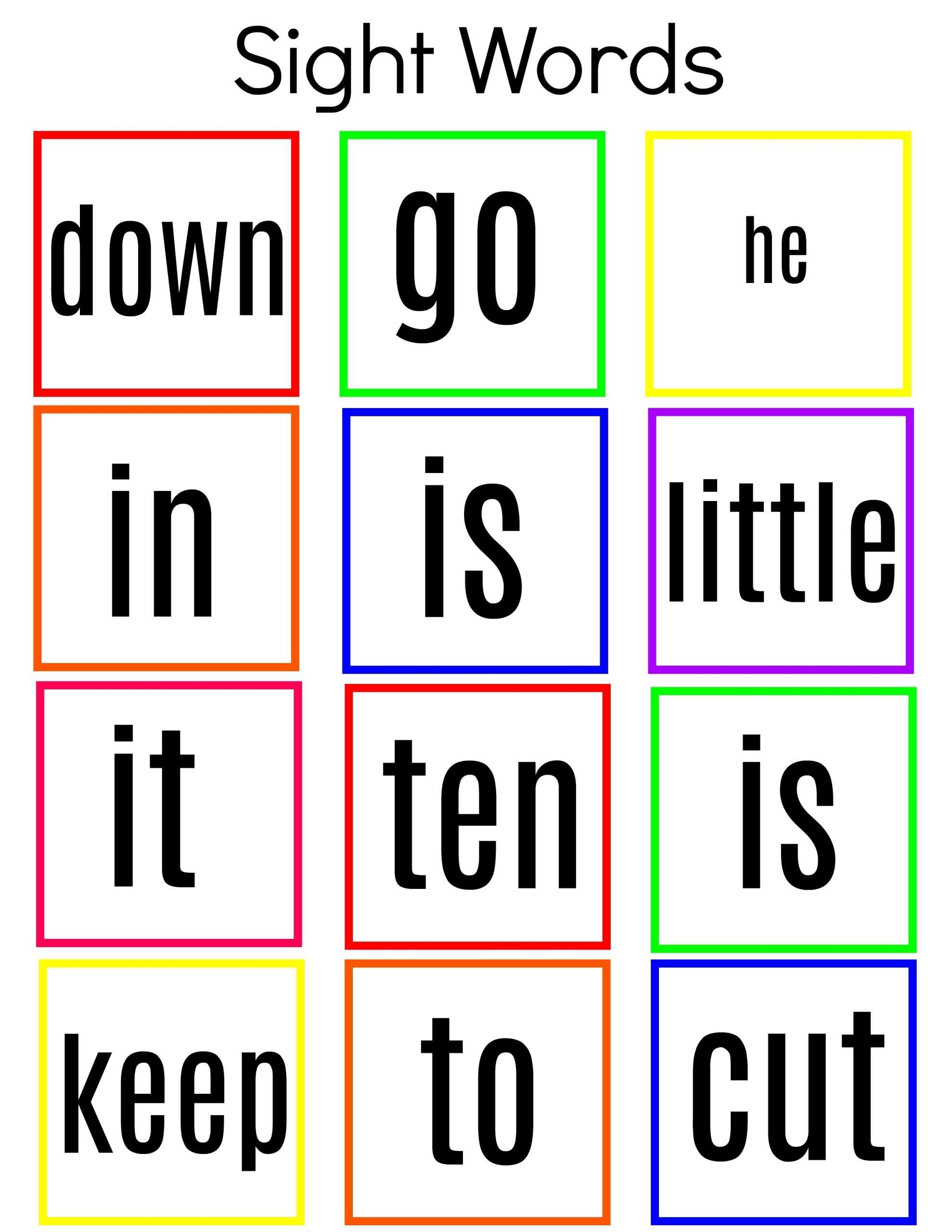 Common Sight Words Printable - Kindergarten To Grade One - Thrifty Mommas Tips with Sight Words Worksheet For Kindergarten