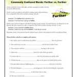 Commonly Confused Words Worksheet: Farther Vs. Further Inside Commonly Confused Words Worksheet