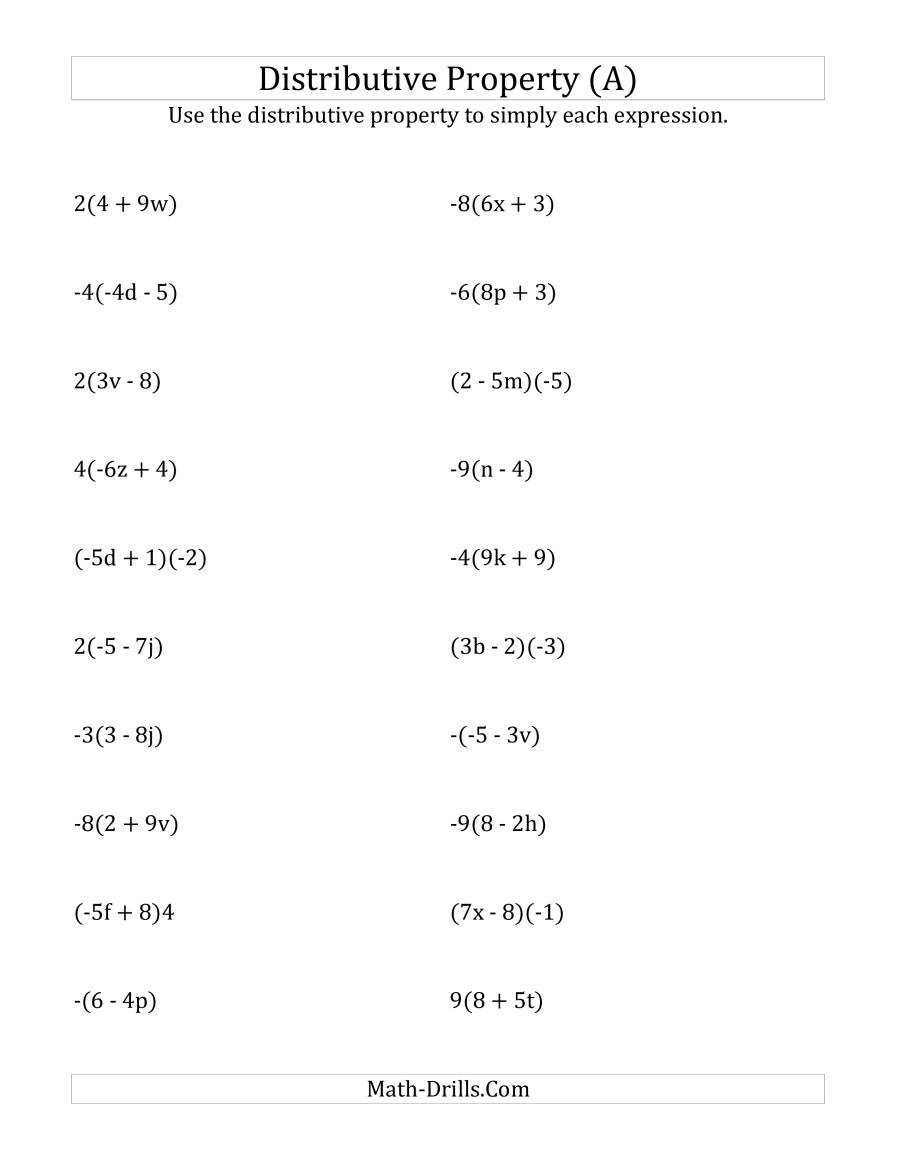 Communtative Property Of Addition Worksheets | Worksheet Hero regarding Using The Distributive Property Worksheet