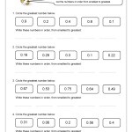 Comparing Decimals Worksheets – Comparing Decimals 1 2 Digits With Ordering Fractions And Decimals Worksheet