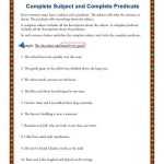 Complete Subject And Complete Predicate | 3Rd Grade Worksheets Regarding Subjects And Predicates Worksheet