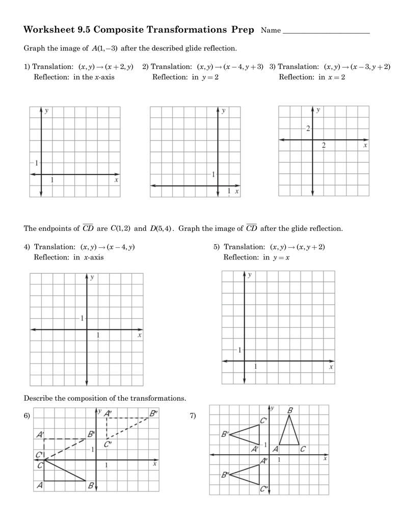 Composition Of Transformations Worksheet within Geometry Transformation Composition Worksheet