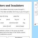 Conductors And Insulators Worksheet / Worksheet pertaining to Conductors And Insulators Worksheet