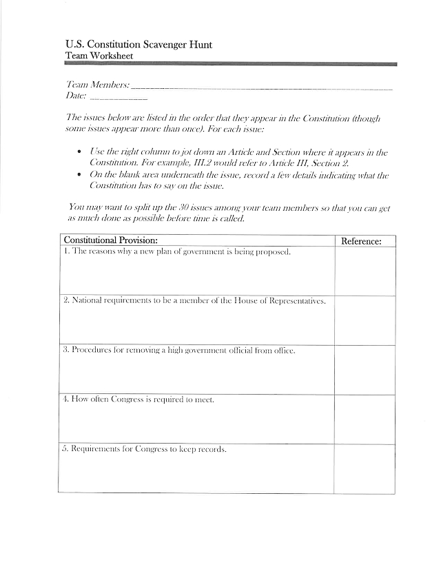 Constitution Scavenger Hunt Task.pdf - | Course Hero with regard to Constitution Scavenger Hunt Worksheet