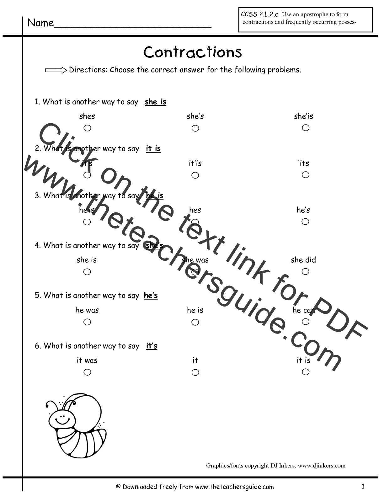 Contractions Worksheets From The Teacher'S Guide Pertaining To Contractions Worksheet 3rd Grade