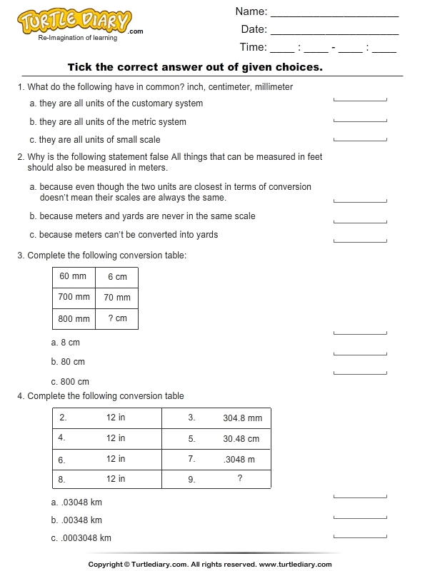 Converting Between Metric And Customary Units Of Length Worksheet Inside Unit Conversion Word Problems Worksheet
