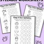 Counting Syllables Clapping Worksheets - Literacy Learn with Syllables Worksheet For Kindergarten