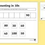 Cut And Stick Counting In 10S Worksheet – Ks1 Skip Counting For Counting In 10S Worksheet