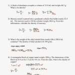 Density Problems Worksheet With Answers Regarding Density Problems Worksheet With Answers