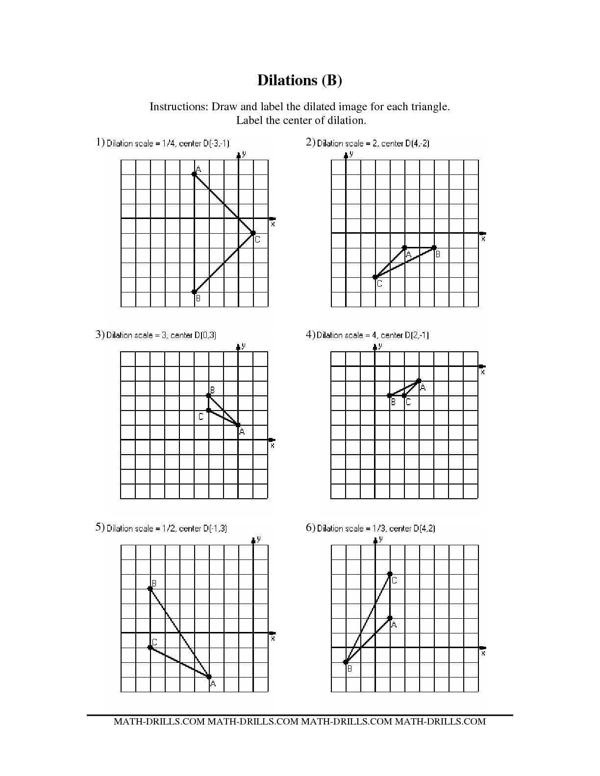 Dilations Worksheet Answer Key — Db-Excel for Dilations Worksheet Answer Key