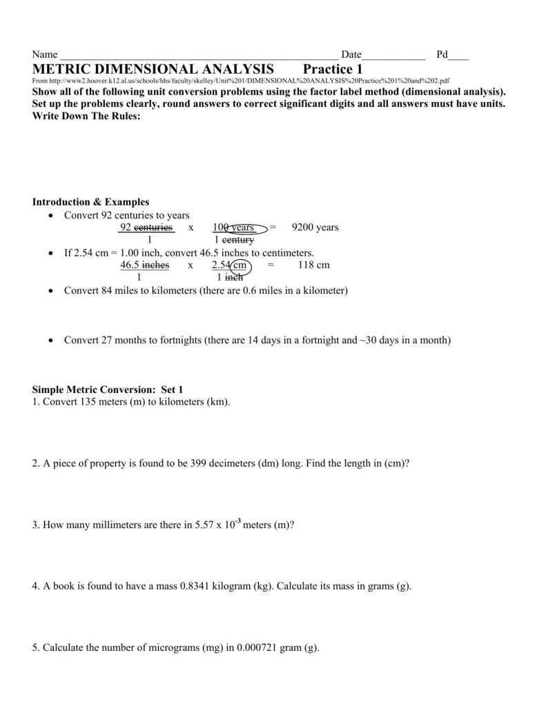 Dimensional Analysis Worksheet Answers - Dimensional Analysis Worksheet Within Dimensional Analysis Practice Worksheet