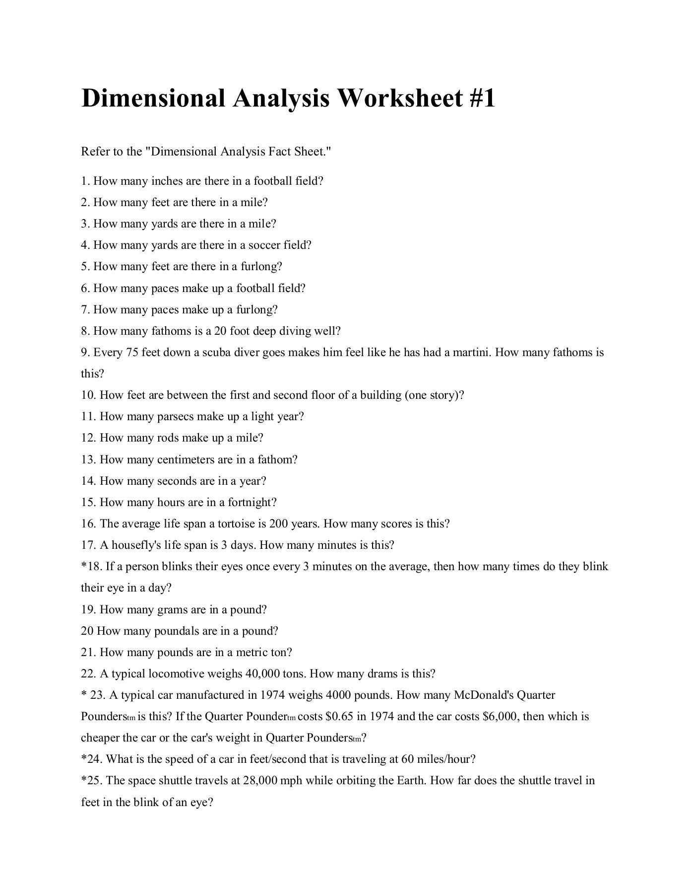 Dimensional Analysis Worksheet Answers regarding Dimensional Analysis Worksheet Answers