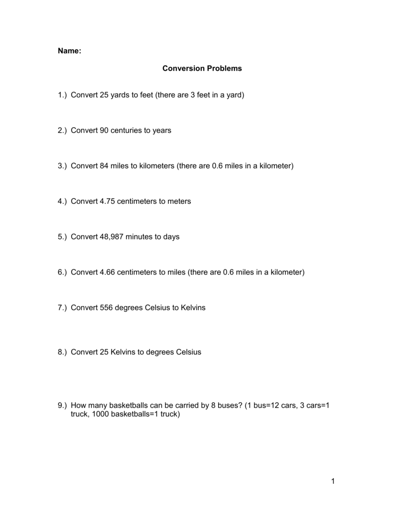 Dimensional Analysis Worksheet Within Dimensional Analysis Problems Worksheet