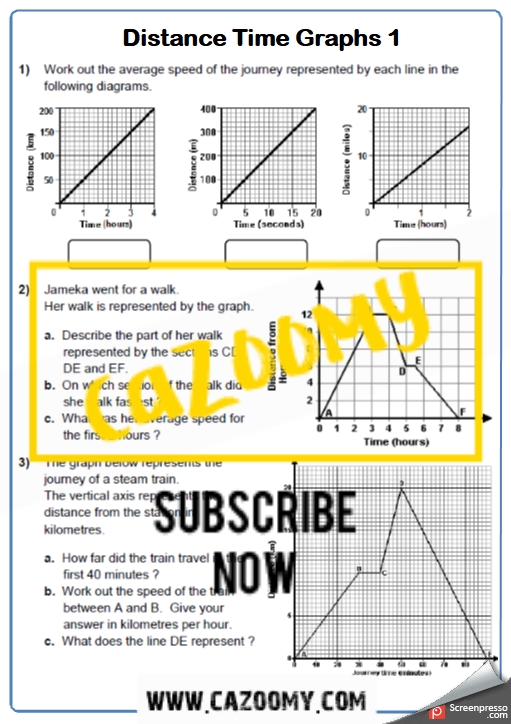 Distance Time Graphs Worksheets | Practice Questions And Answers | Cazoomy within Distance Time Graph Worksheet