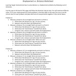 Distance Vs Displacement Worksheets Pertaining To Distance Vs Displacement Worksheet