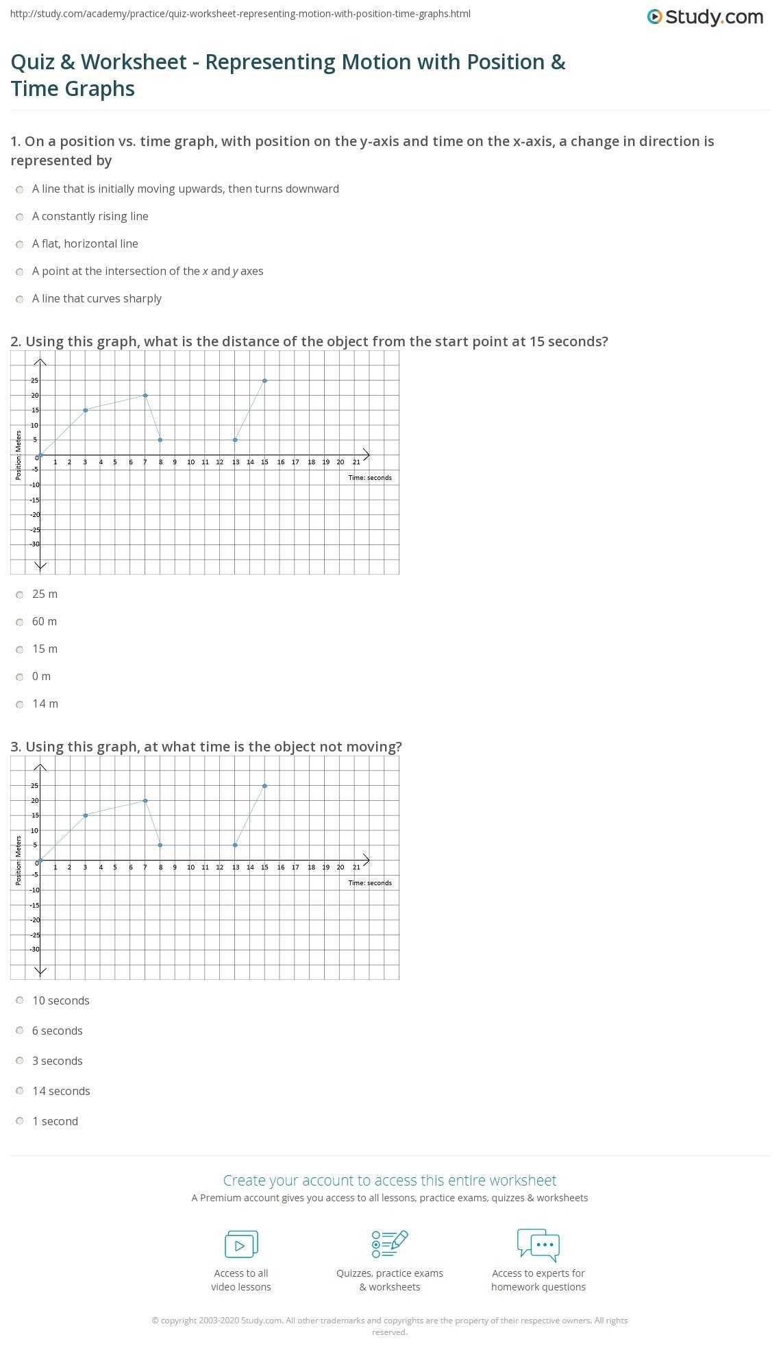 Distance Vs Time Graph Worksheet Answer Key : Position Vs Time Graph And Velocity Vs Time Graph in Distance Vs Time Graph Worksheet