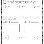 Dividing Fractions Test (5.Nf.b.7, 5.Nf.b.7.A, 5.Nf.b.7.B, 5.Nf.b.7.C) Pertaining To Dividing Fractions Using Models Worksheet