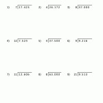 Division Of Decimal Numbers Worksheets pertaining to Dividing Decimals Worksheet Pdf