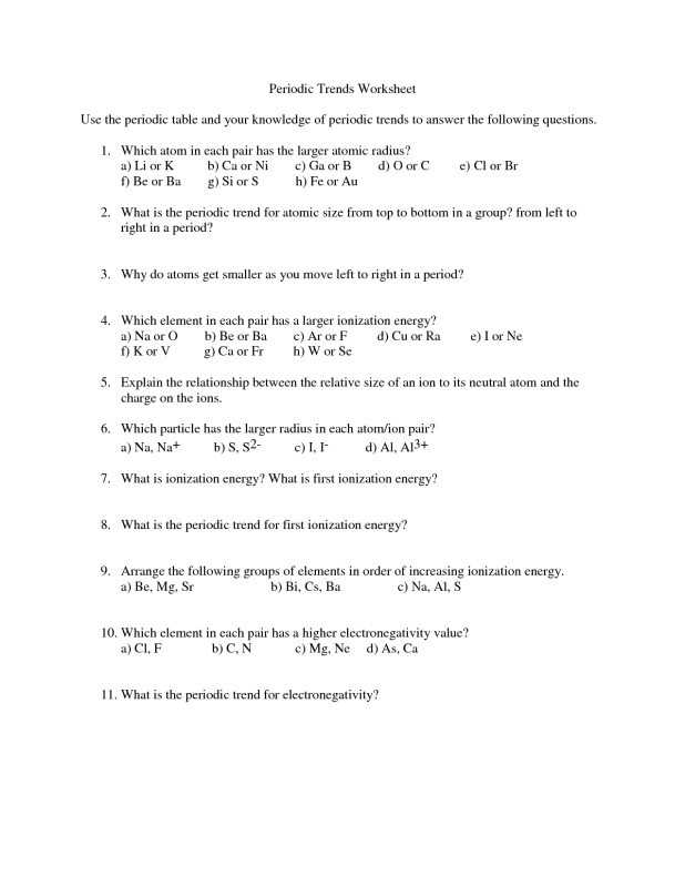 √ 20 Periodic Trends Practice Worksheet Answers | Simple Template Design intended for Periodic Trends Practice Worksheet Answers