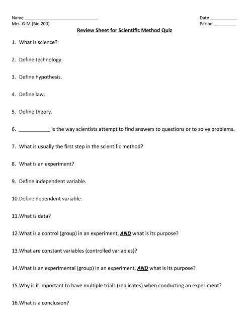 √ 20 Scientific Method Review Worksheet Answers | Simple Template Design pertaining to Scientific Method Review Worksheet