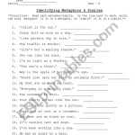 おしゃれな Simile And Metaphor Worksheet – ジャトガヤマ Pertaining To Simile And Metaphor Worksheet