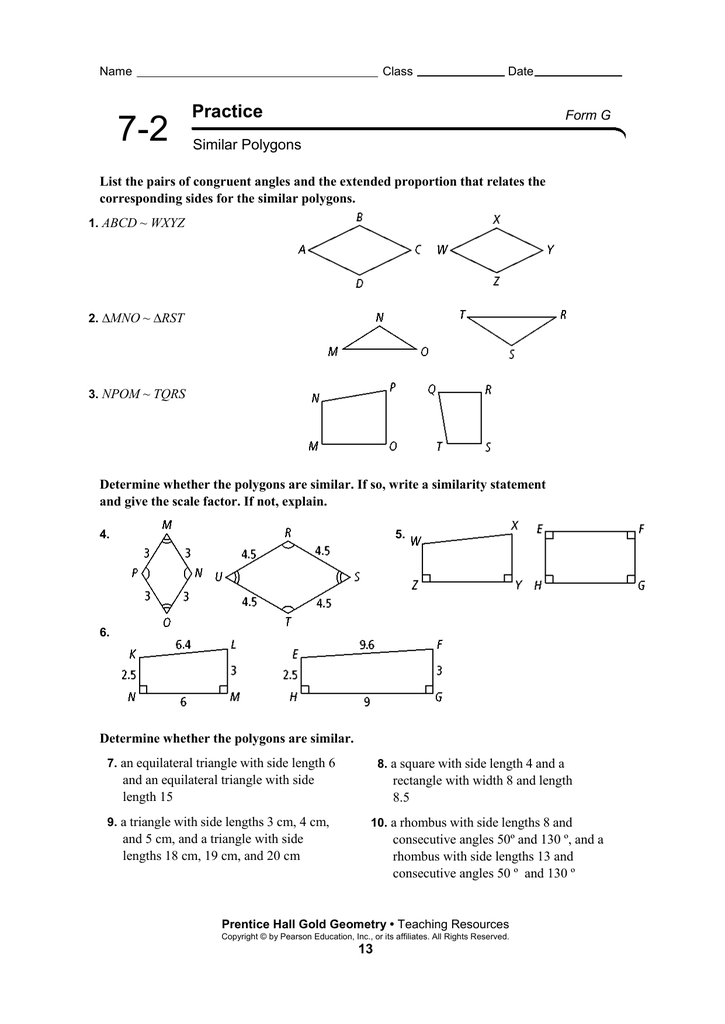 ラブリー 7 2 Practice Similar Polygons Worksheet Answers - じゃバルが目 pertaining to Similar Figures Worksheet Answers