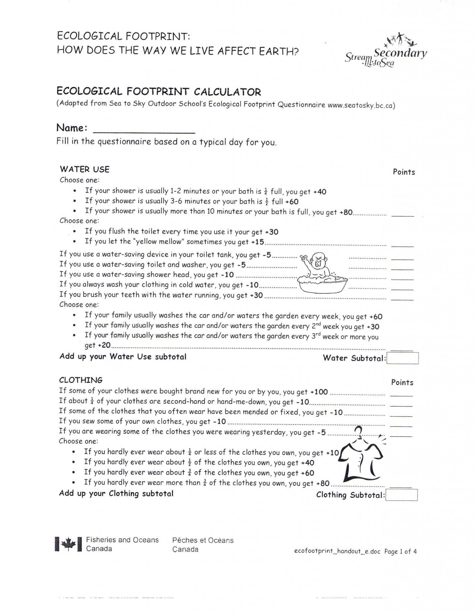 ️My Ecological Footprint Worksheet Free Download| Qstion.co with regard to Human Footprint Worksheet Answers