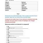 Elements Compounds Amp Mixtures Worksheet Inside Elements Compounds And Mixtures Worksheet
