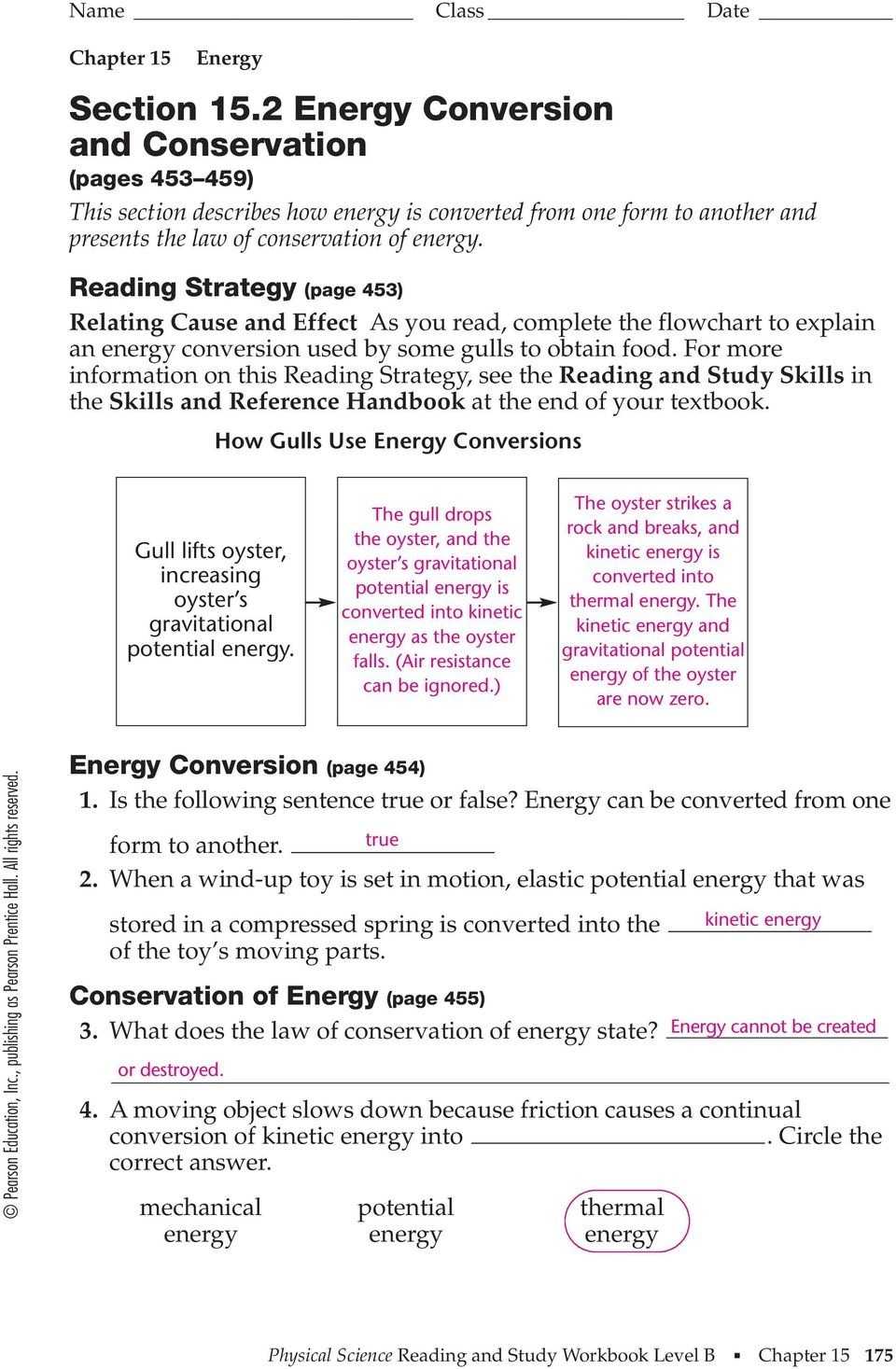 Energy Conversion And Conservation Worksheet Answers 5 2 — Db-Excel within Conservation Of Energy Worksheet Answers