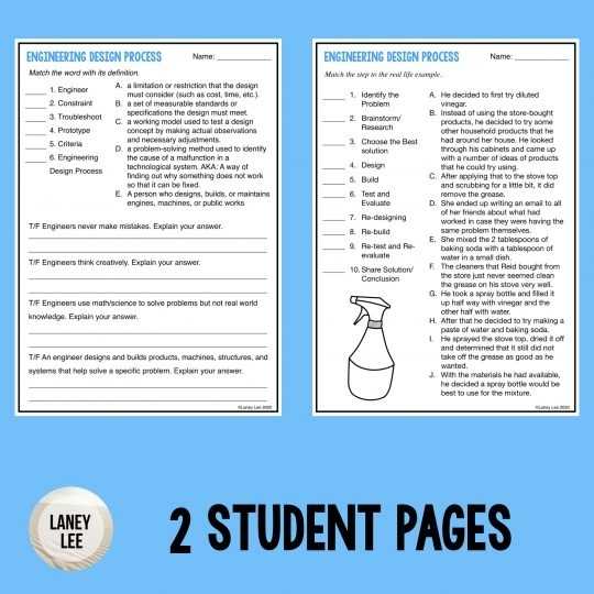 Engineering Design Process - Guided Reading Worksheet - Laney Lee throughout Engineering Design Process Worksheet