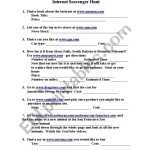 English Worksheets: Internet Scavenger Hunt Within Internet Scavenger Hunt Worksheet