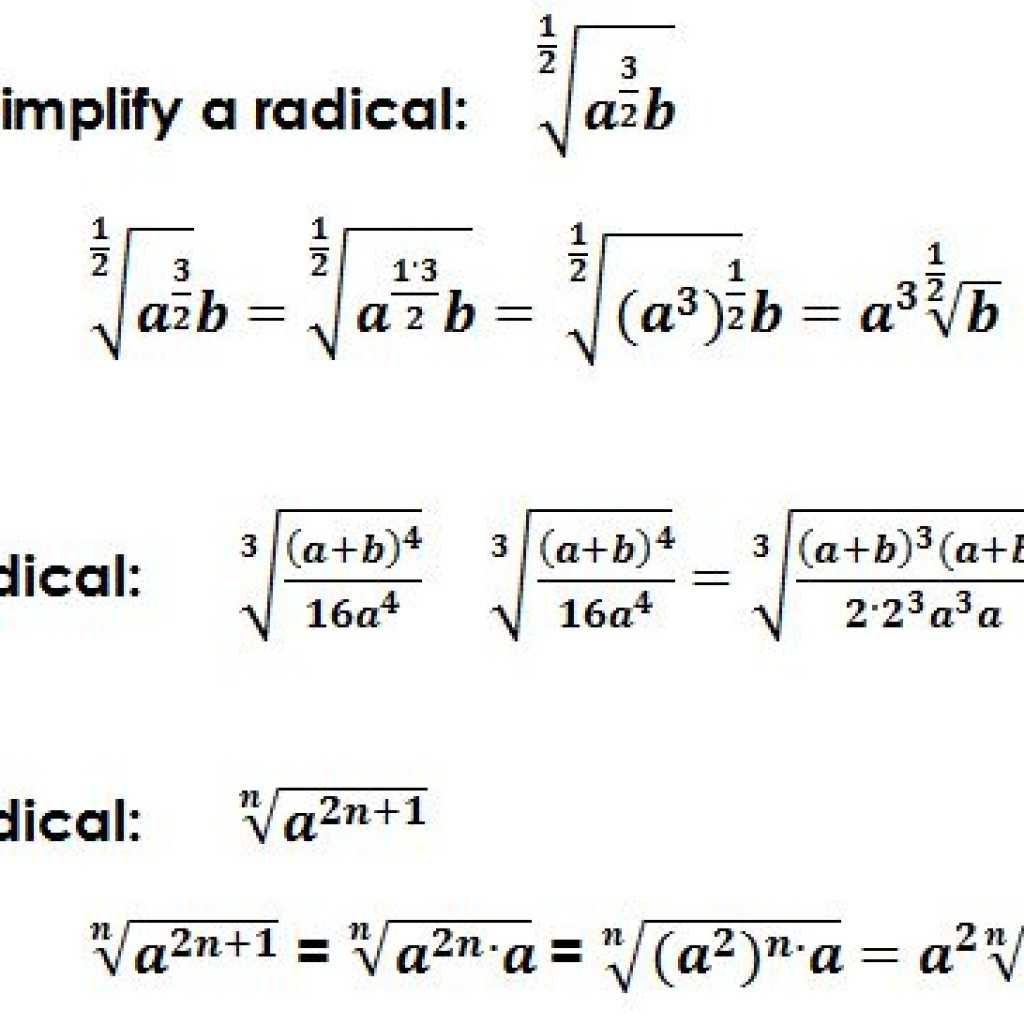 Example Of Simplifying Radicals - Free Math Worksheets With Regard To Solve Radical Equations Worksheet