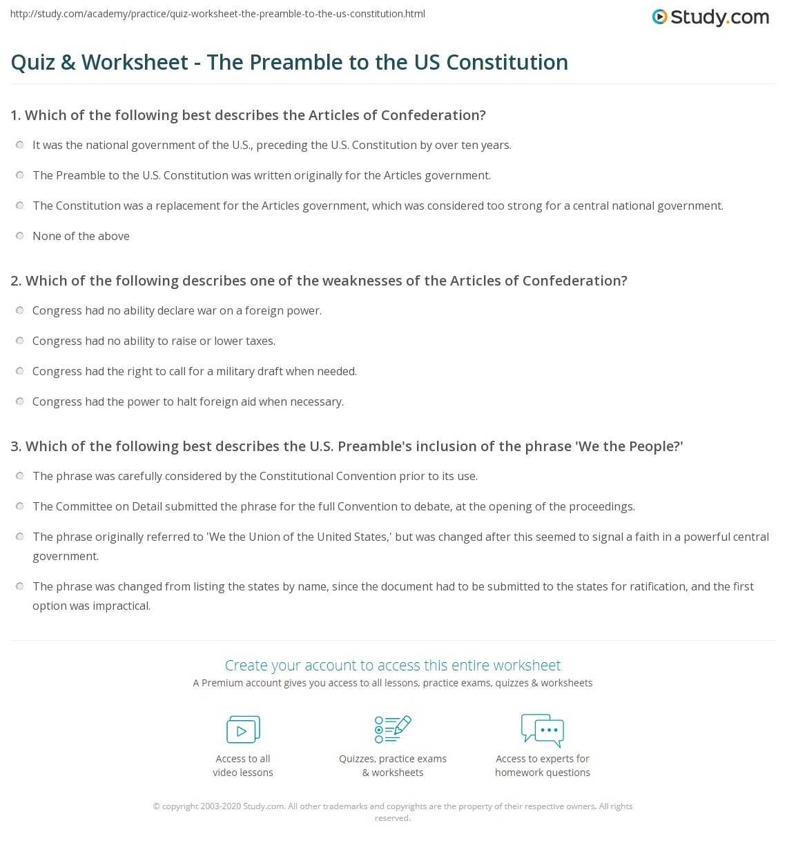 ? Example Of Preamble In A Constitution. U.s. Constitution. 2019 03 02 Within Ratifying The Constitution Worksheet Answers