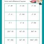 Factoring Difference Of Squares Worksheet Regarding Factoring Difference Of Squares Worksheet