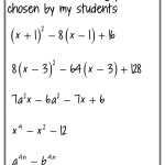 Factoring Practice! | Mrs. E Teaches Math With Factoring Worksheet Algebra 1