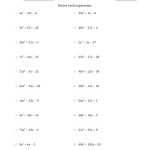 Factoring Quadratic Expressions With Positive 'A' Coefficients Up To 81 (F) Intended For Factoring Quadratic Equations Worksheet