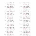 Factoring Quadratics Worksheet Algebra 2 / 29 Solving Quadratic Equations By Factoring Worksheet Intended For Factoring Quadratic Expressions Worksheet Answers