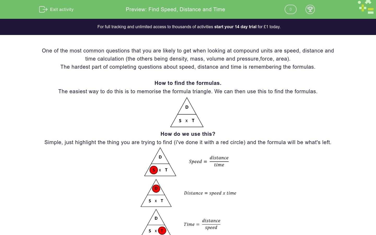 Find Speed, Distance And Time Worksheet - Edplace pertaining to Speed Time And Distance Worksheet