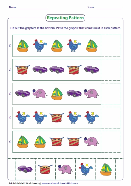 Find The Pattern Worksheets | 99Worksheets throughout Patterns Worksheet For Kindergarten