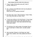 First Grade Math: Word Problems inside Algebra Word Problems Worksheet Pdf