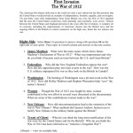 First Invasion War Of 1812 Video Worksheet Answers — Db Excel Inside War Of 1812 Worksheet