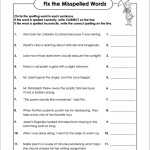Fix The Misspelled Words E 2 6Th Grade Worksheet With Commonly Misspelled Words Worksheet