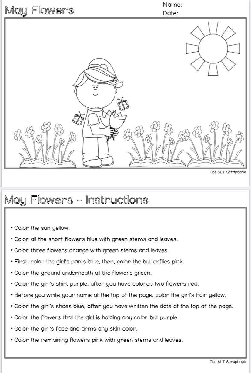 Following Directions Worksheet Middle School regarding Following Directions Worksheet Middle School