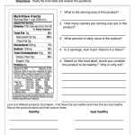 Food Label Worksheets – Nutrition Label Worksheet High School In Blank Nutrition Label Worksheet