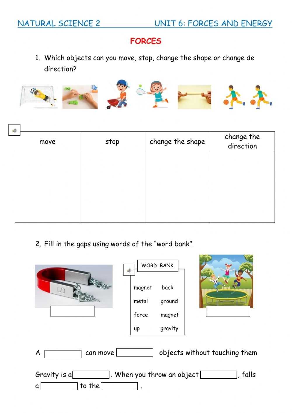 Forces And Energy Interactive Worksheet In Work Energy And Power Worksheet