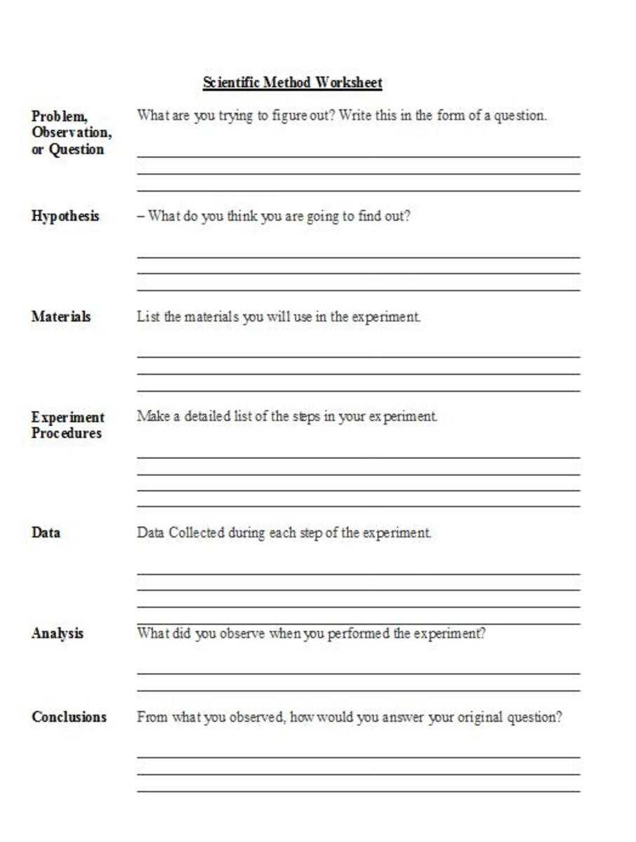 Formula For Using The Scientific Method - Owlcation within Scientific Method Worksheet Middle School