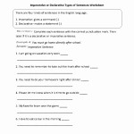 Four Sentence Types Worksheet with 4 Types Of Sentences Worksheet