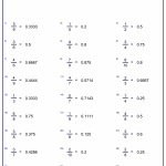 Fraction2Decimal In Comparing Fractions And Decimals Worksheet